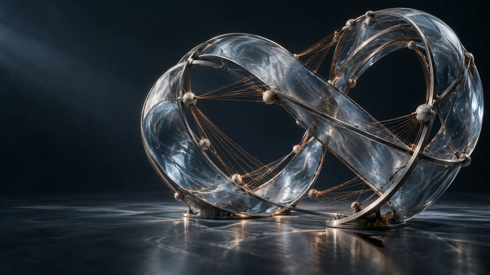 Illustration of connected glass structures